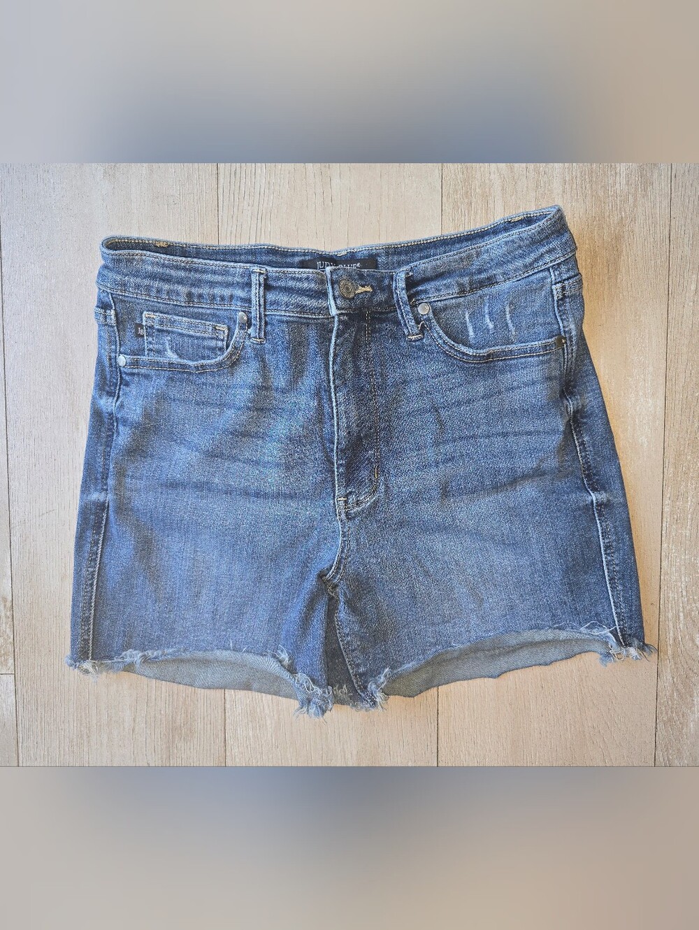 Judy Blue Indigo Wash Distressed Denim Shorts